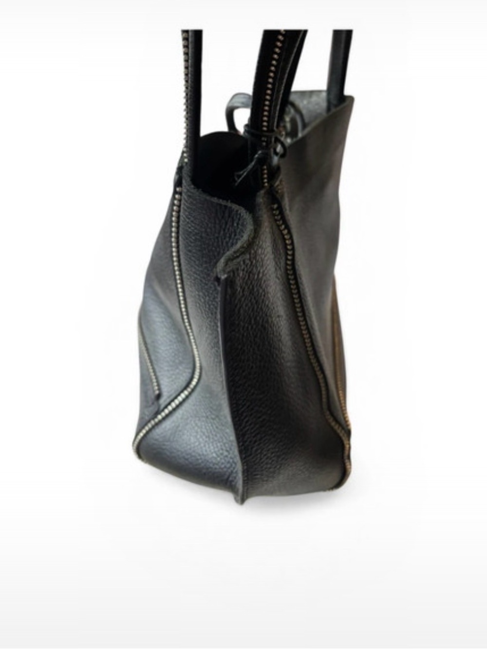 Botkier Black Leather Tote with Interior Zip Pouch